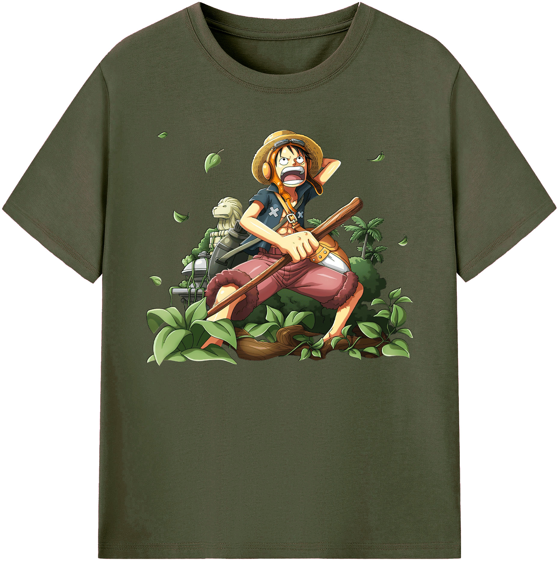 ワンピース モンキー・D・ルフィ ONE PIECE Monkey D. Luffy 綿100％ メンズ半袖Tシャツ｜肌触りやわらか＆通気性